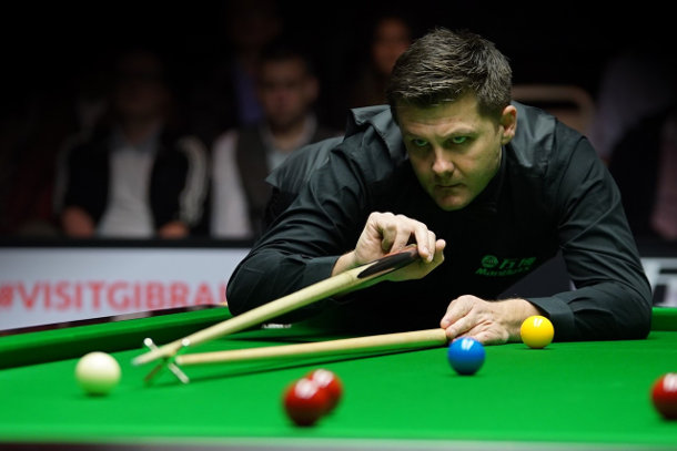 Ryan Day podczas finału Gibraltar Open 2018 (fot. World Snooker)