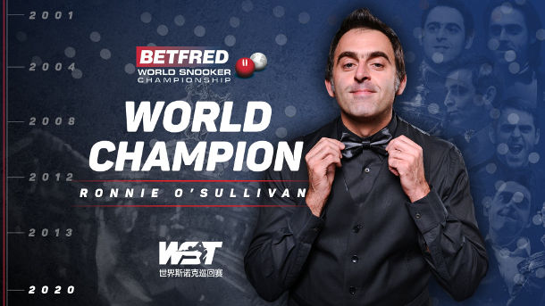 Ronnie O'Sullivan, mistrz świata 2020 (fot. World Snooker)